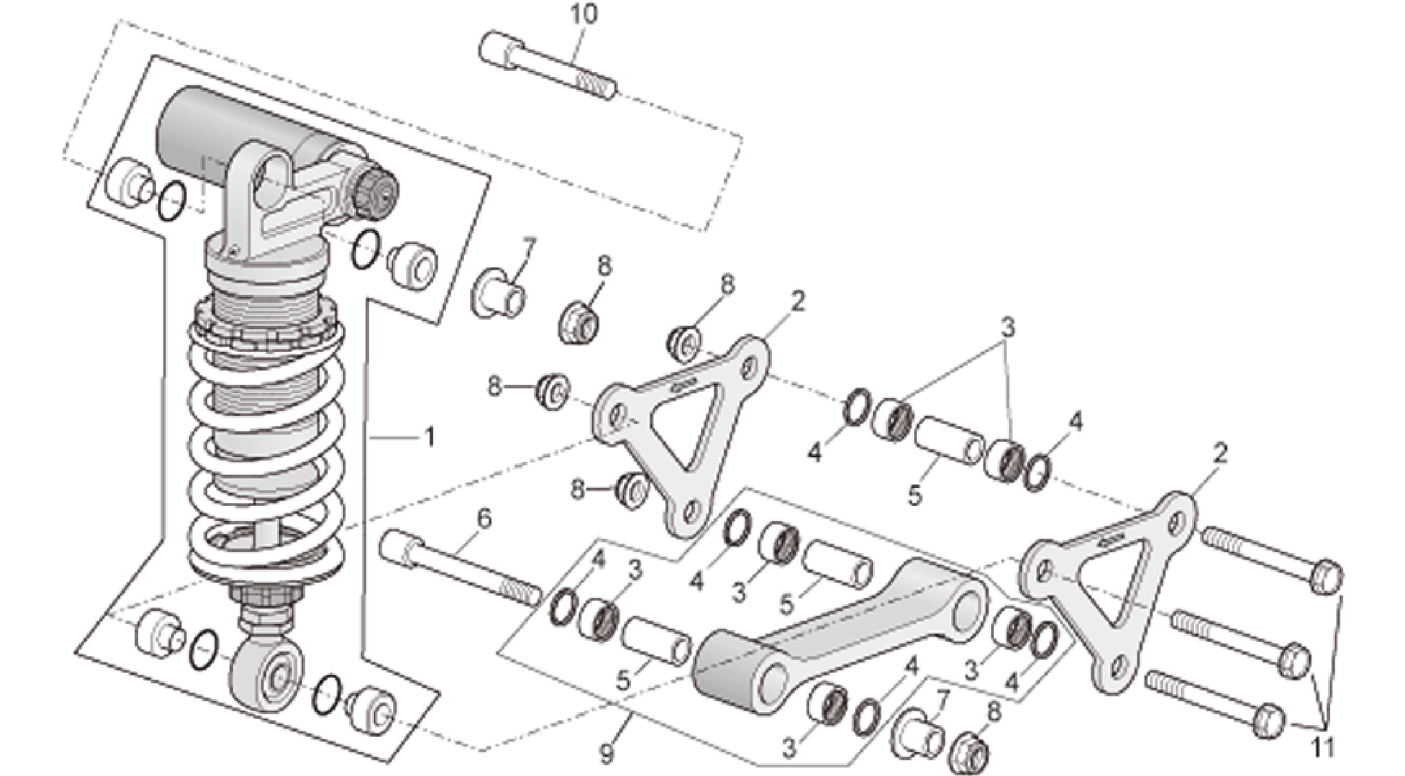 Connecting rod - rear shock abs.