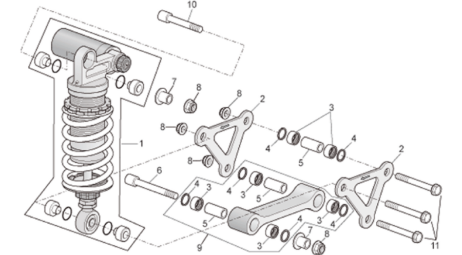 Connecting rod - rear shock abs.