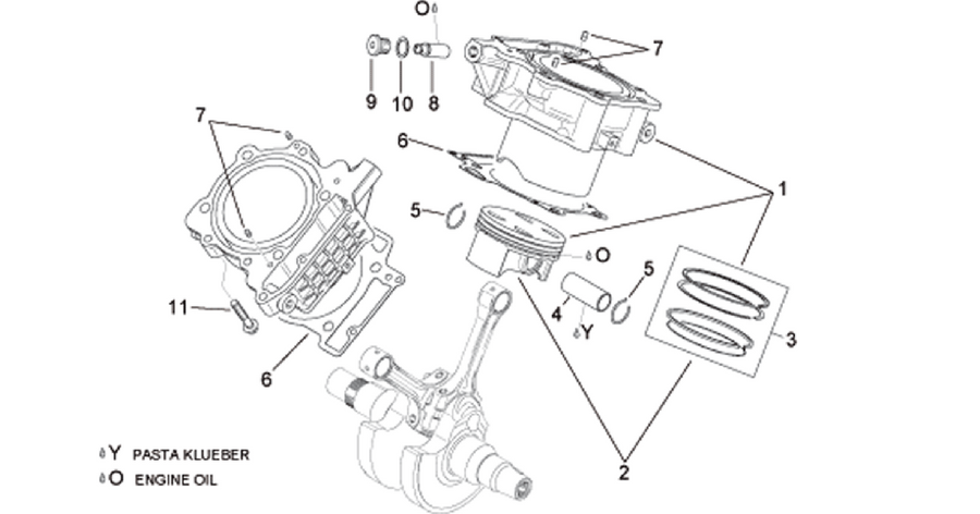 Cylinder with piston