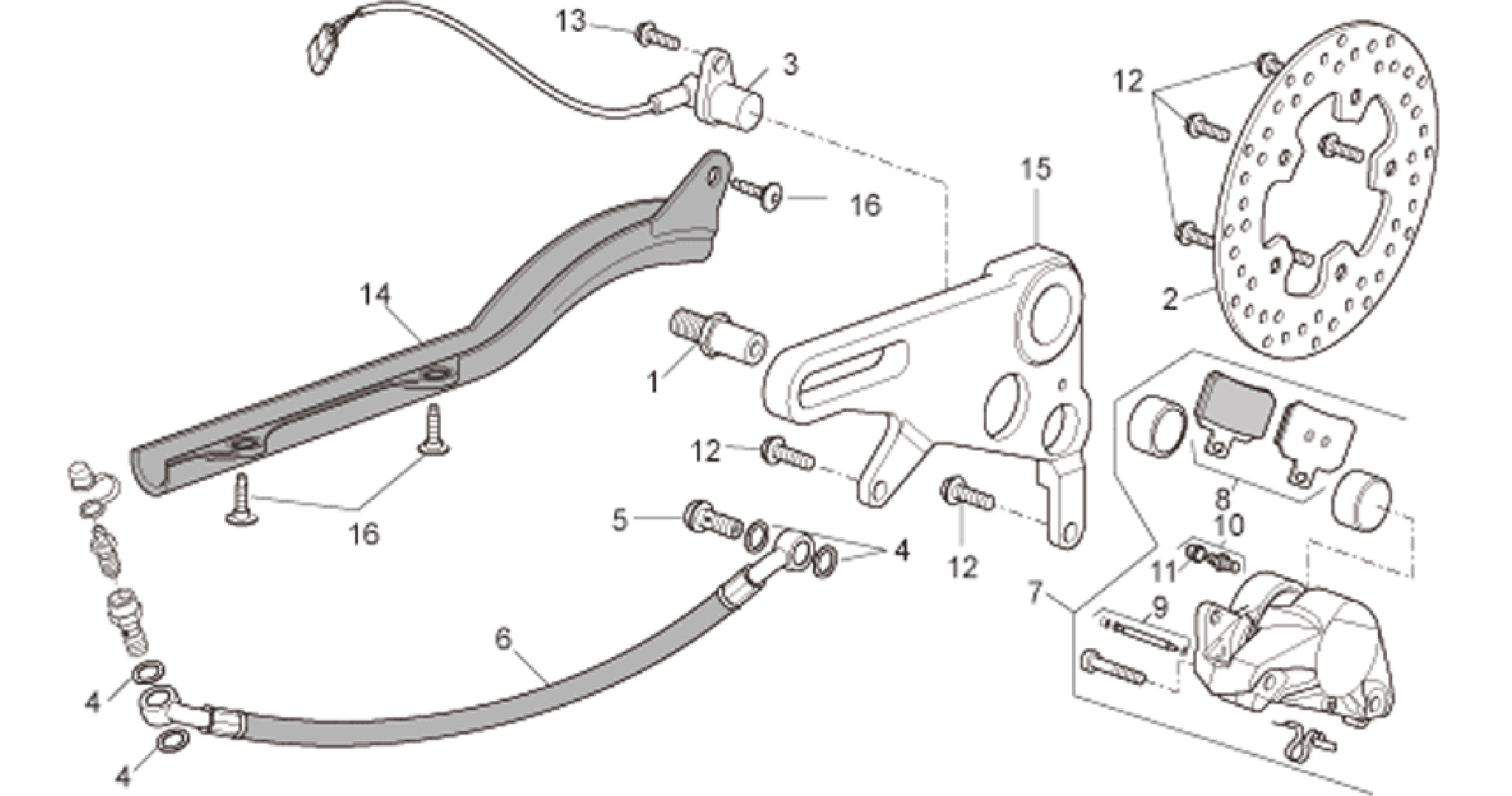 Rear brake caliper