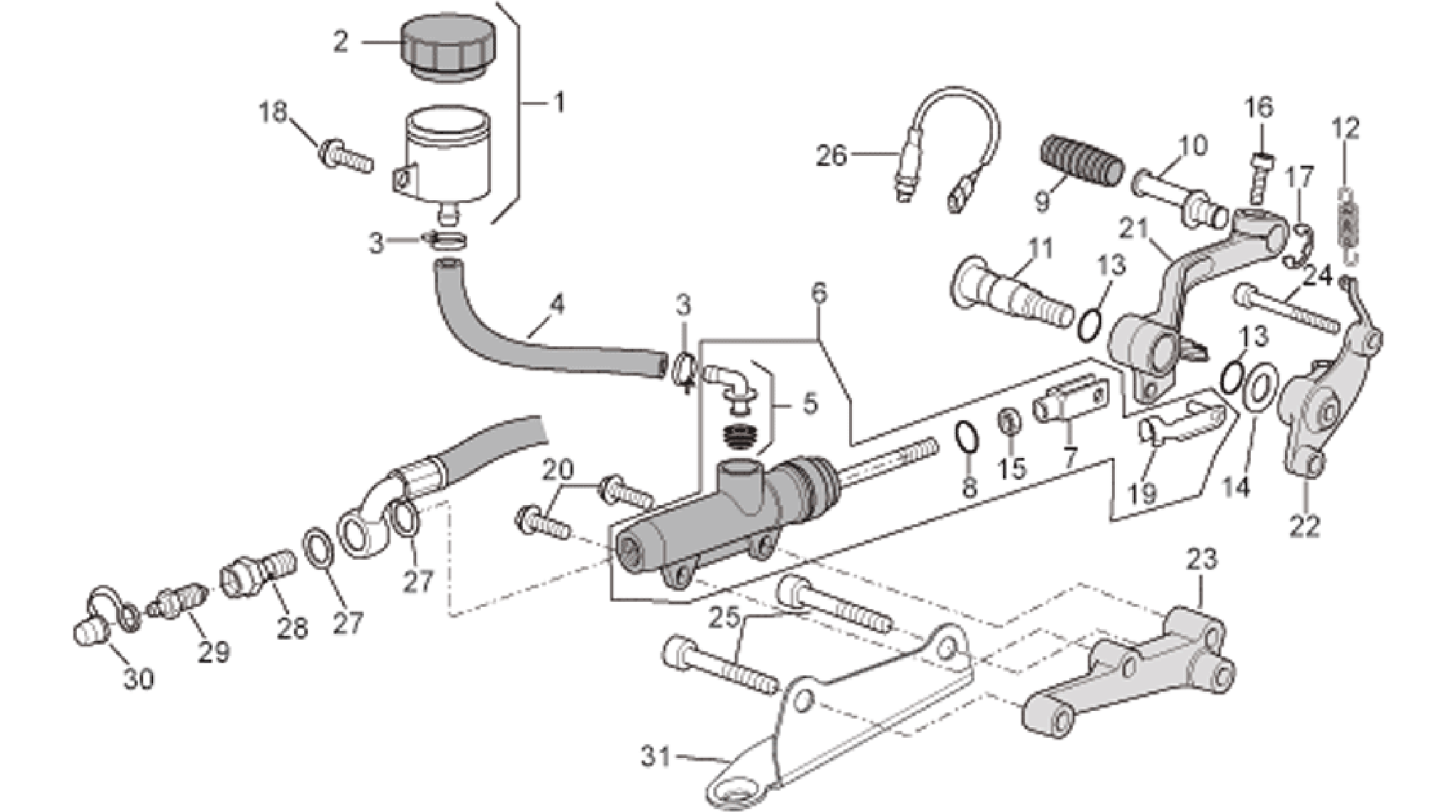 Rear master cylinder