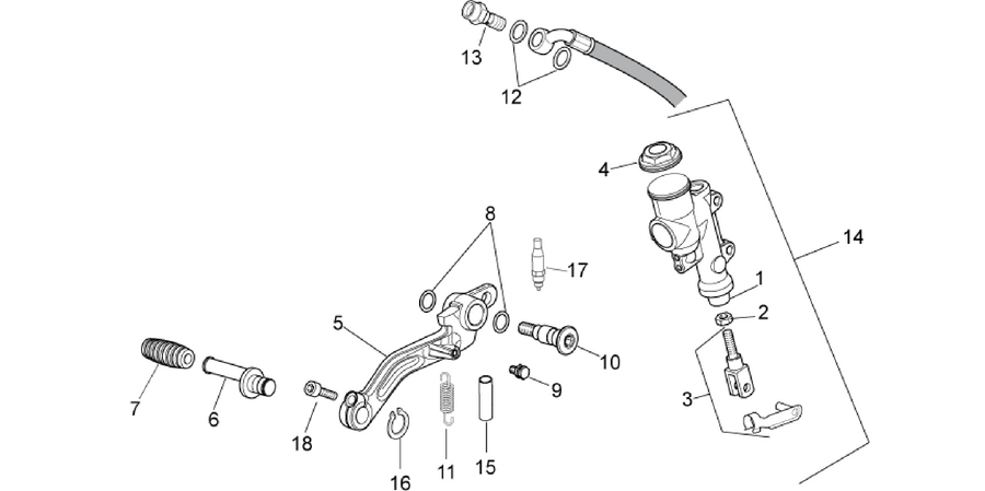 Rear master cylinder