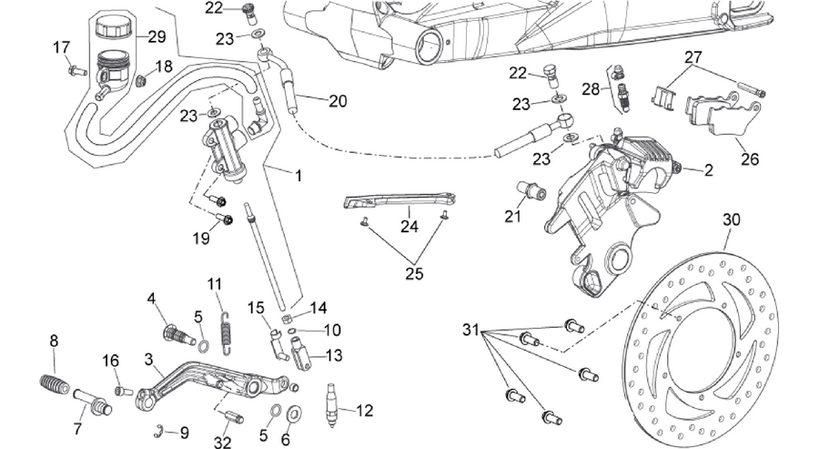 Rear brake system