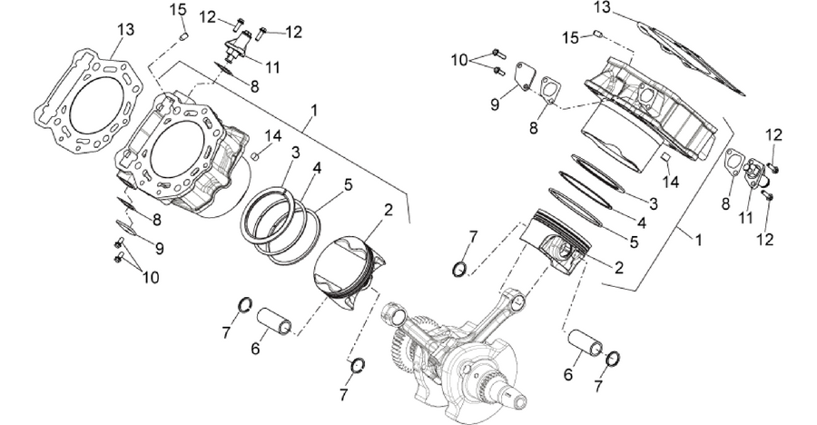 Cylinder with piston