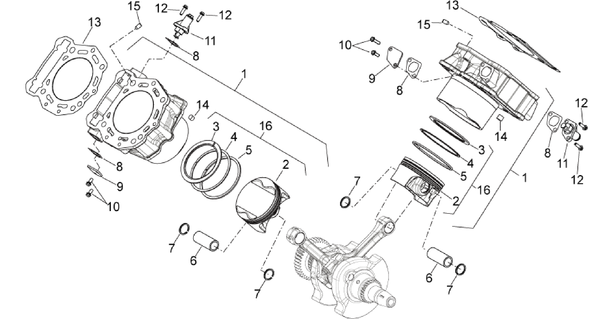 Cylinder with piston