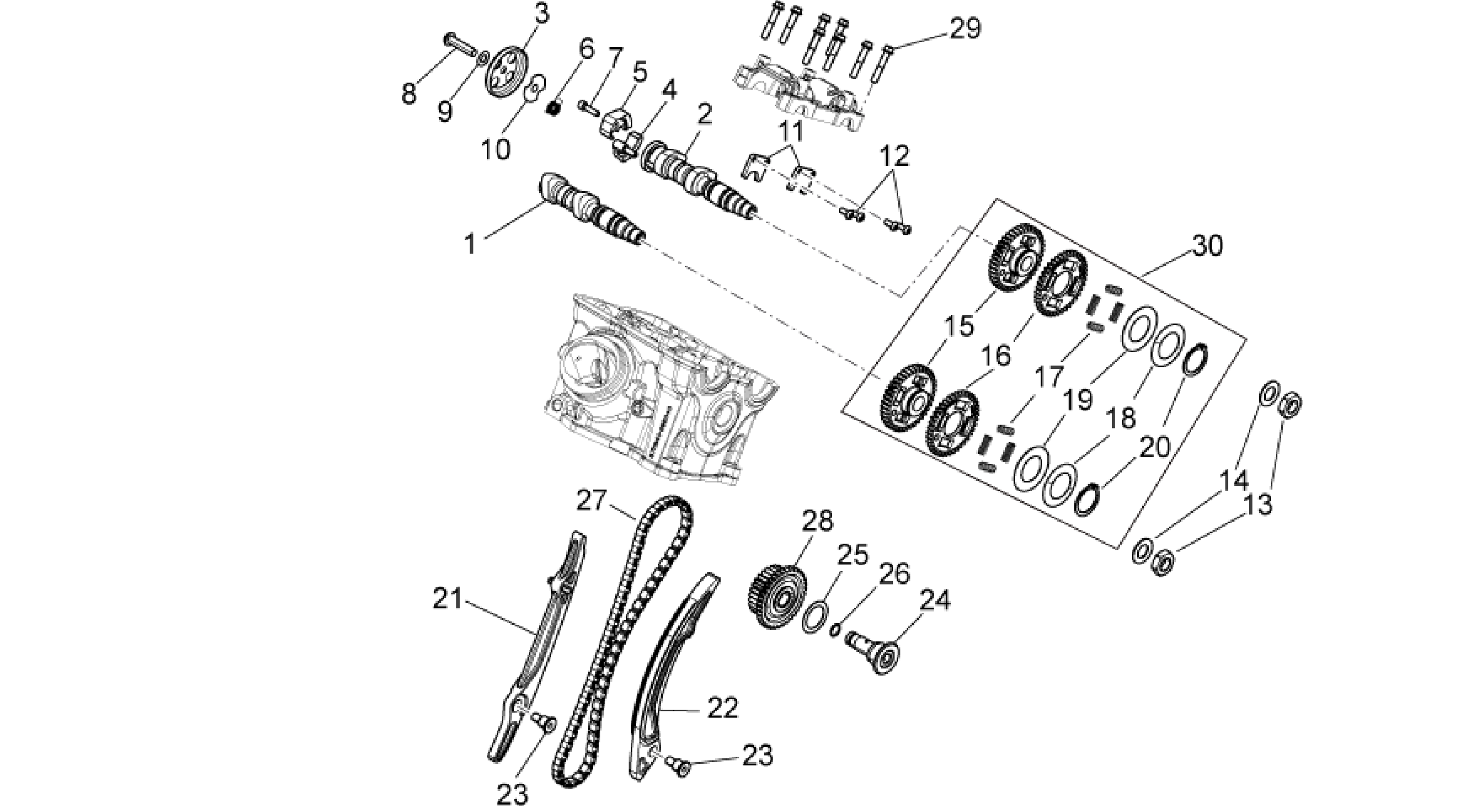 Rear cylinder timing system