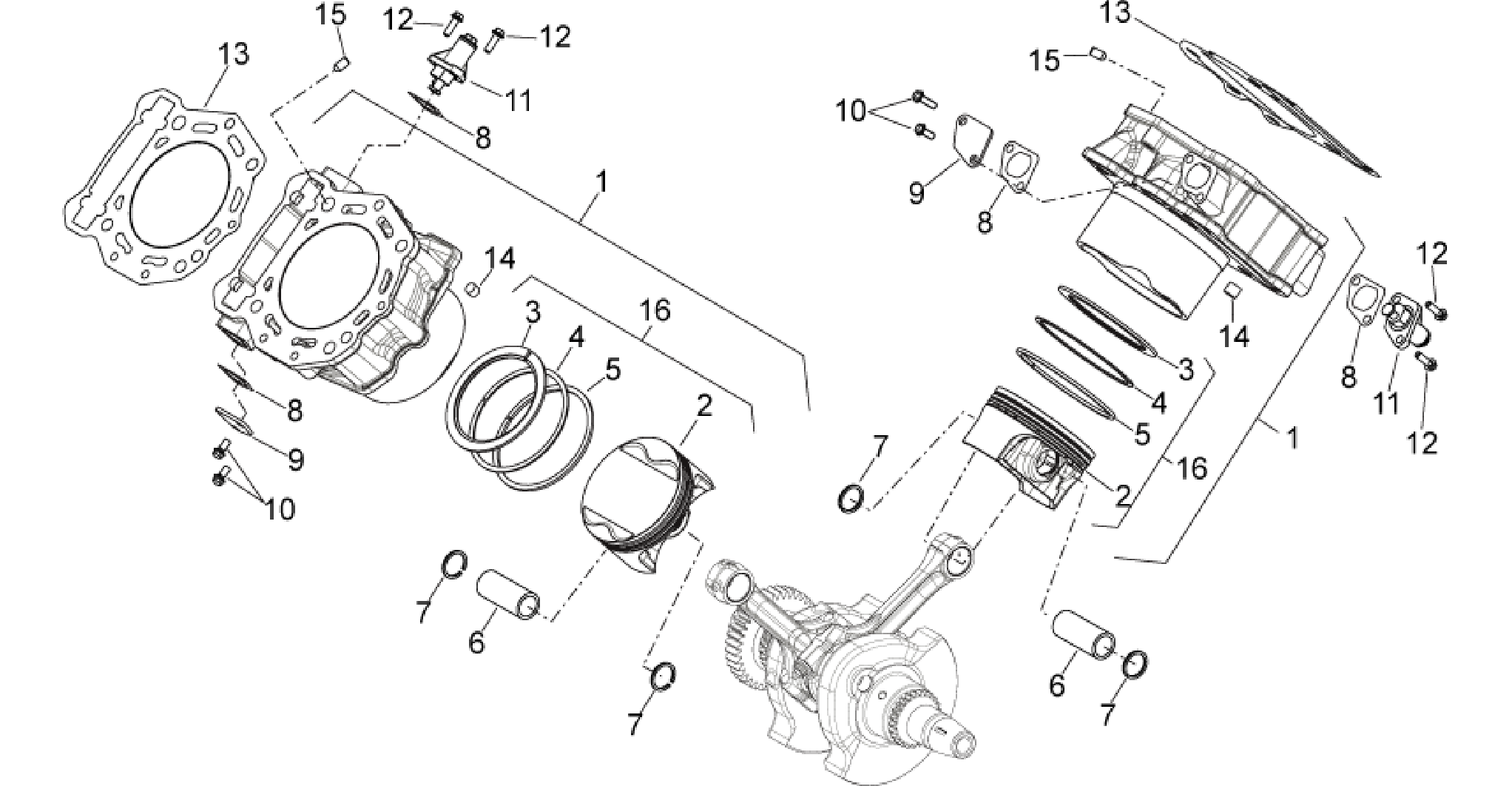 Cylinder with piston