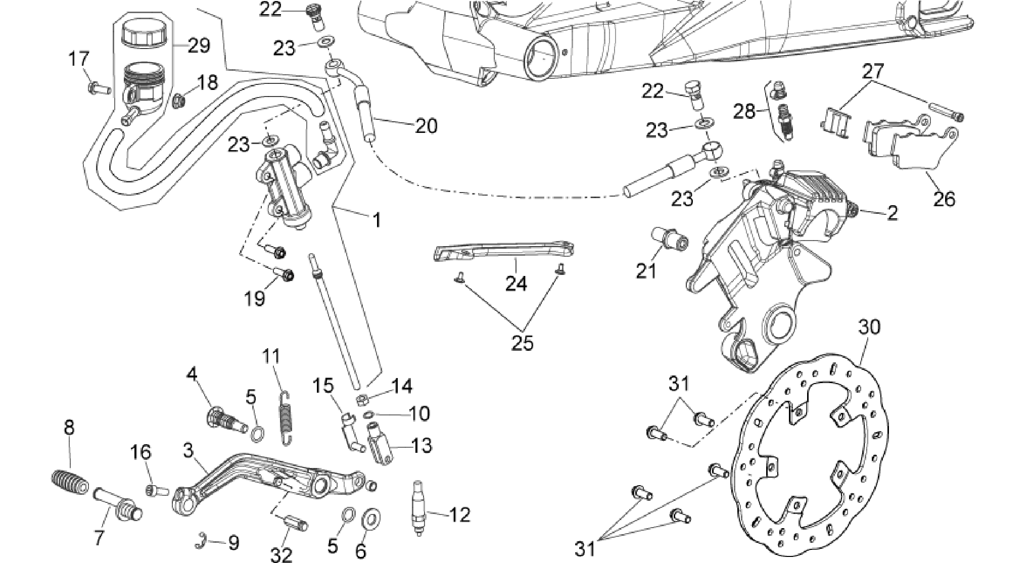 Rear brake system