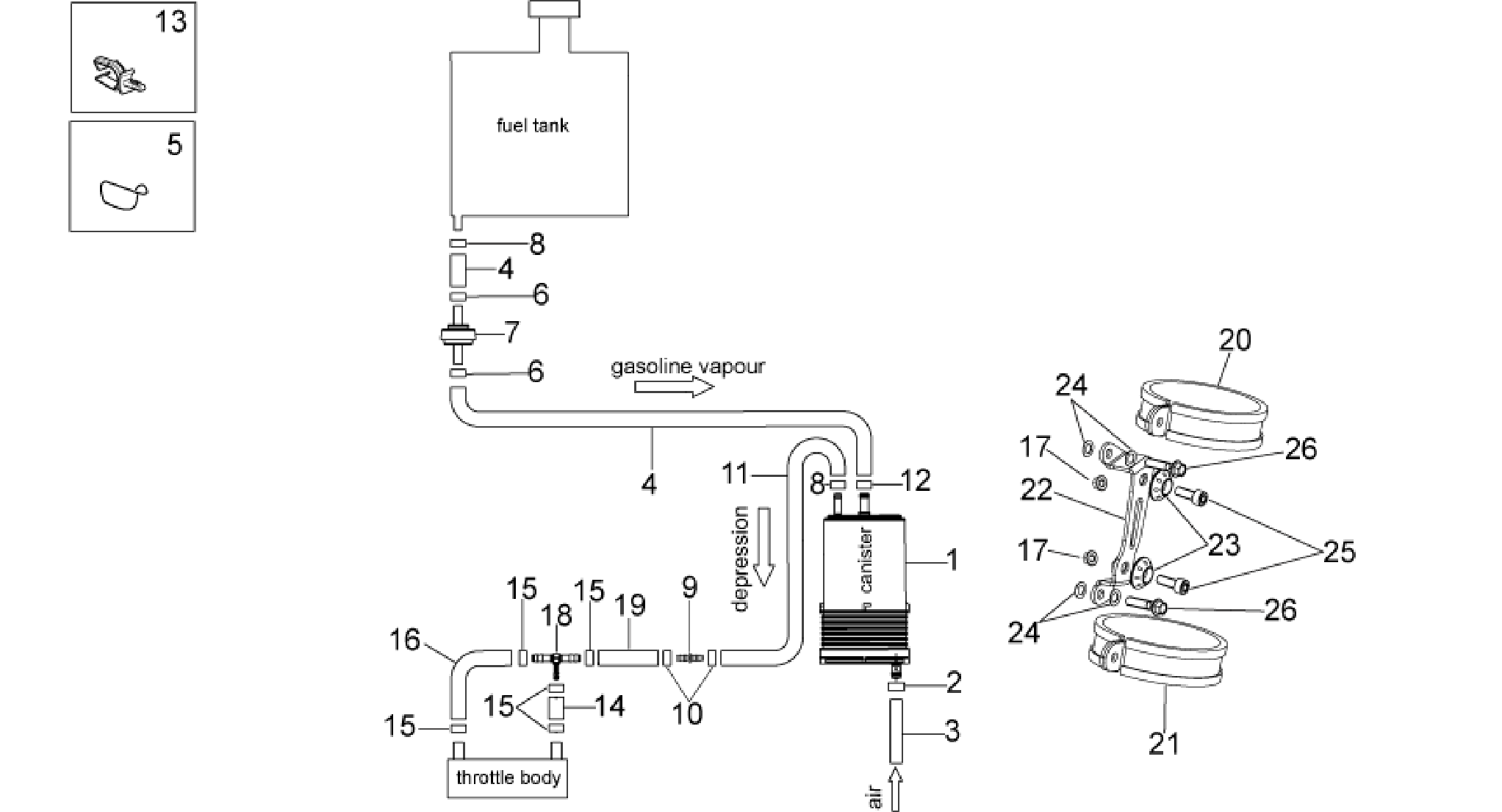 Fuel vapour recover system