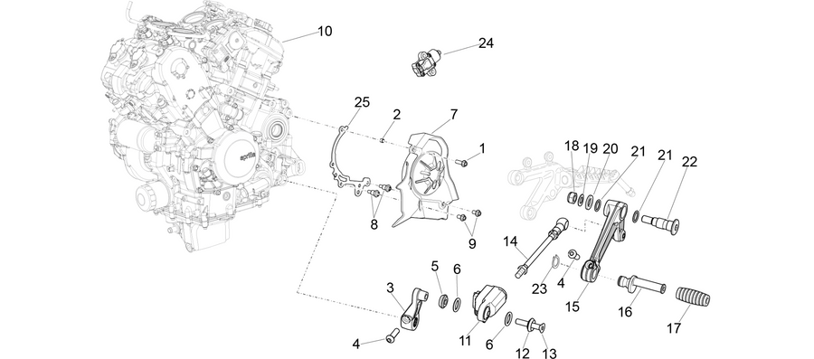 Engine-Completing part-Lever