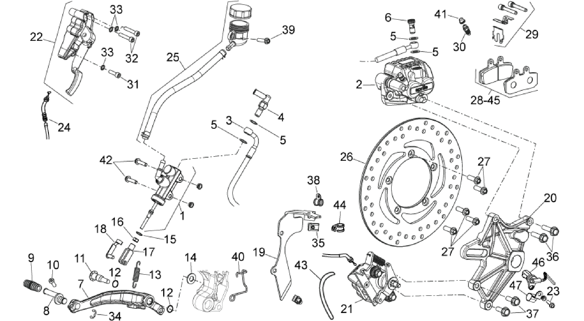 Rear brake system