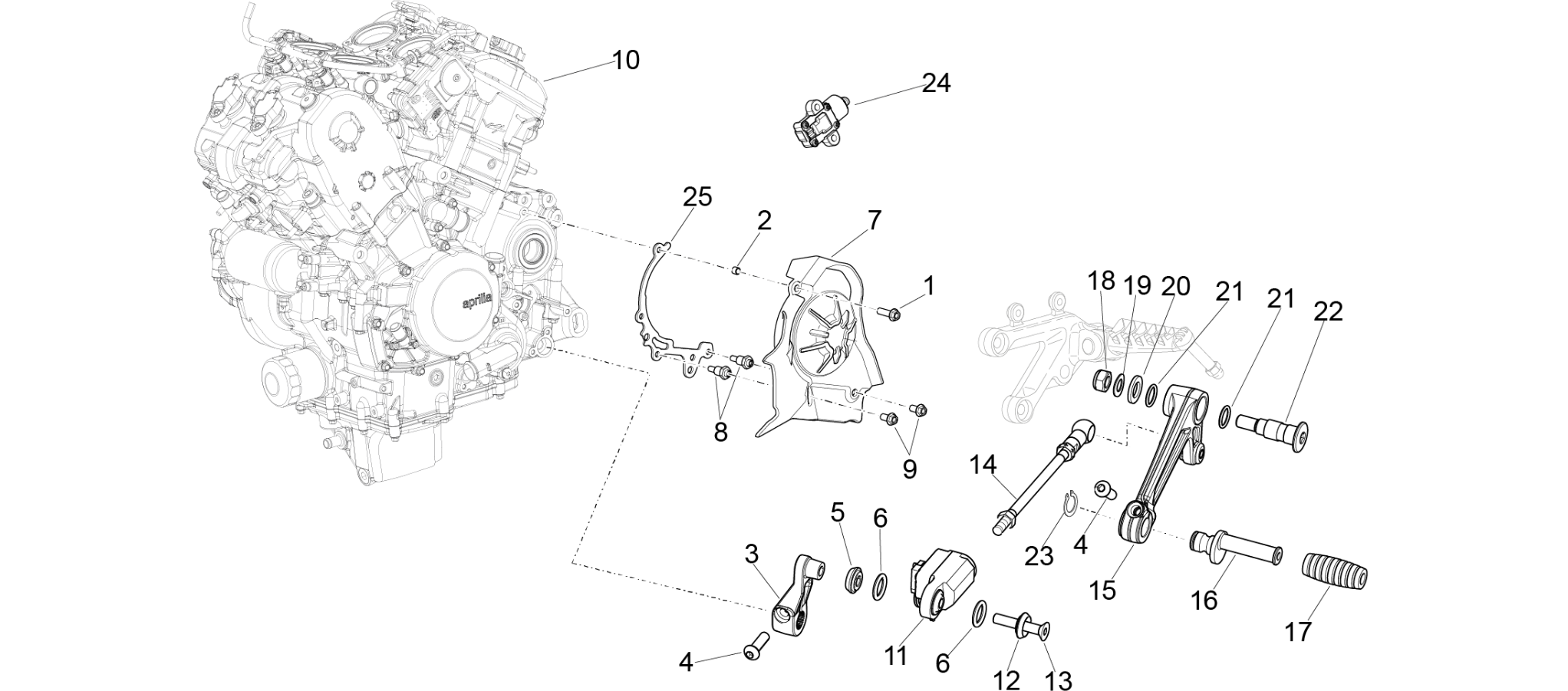 Engine-Completing part-Lever