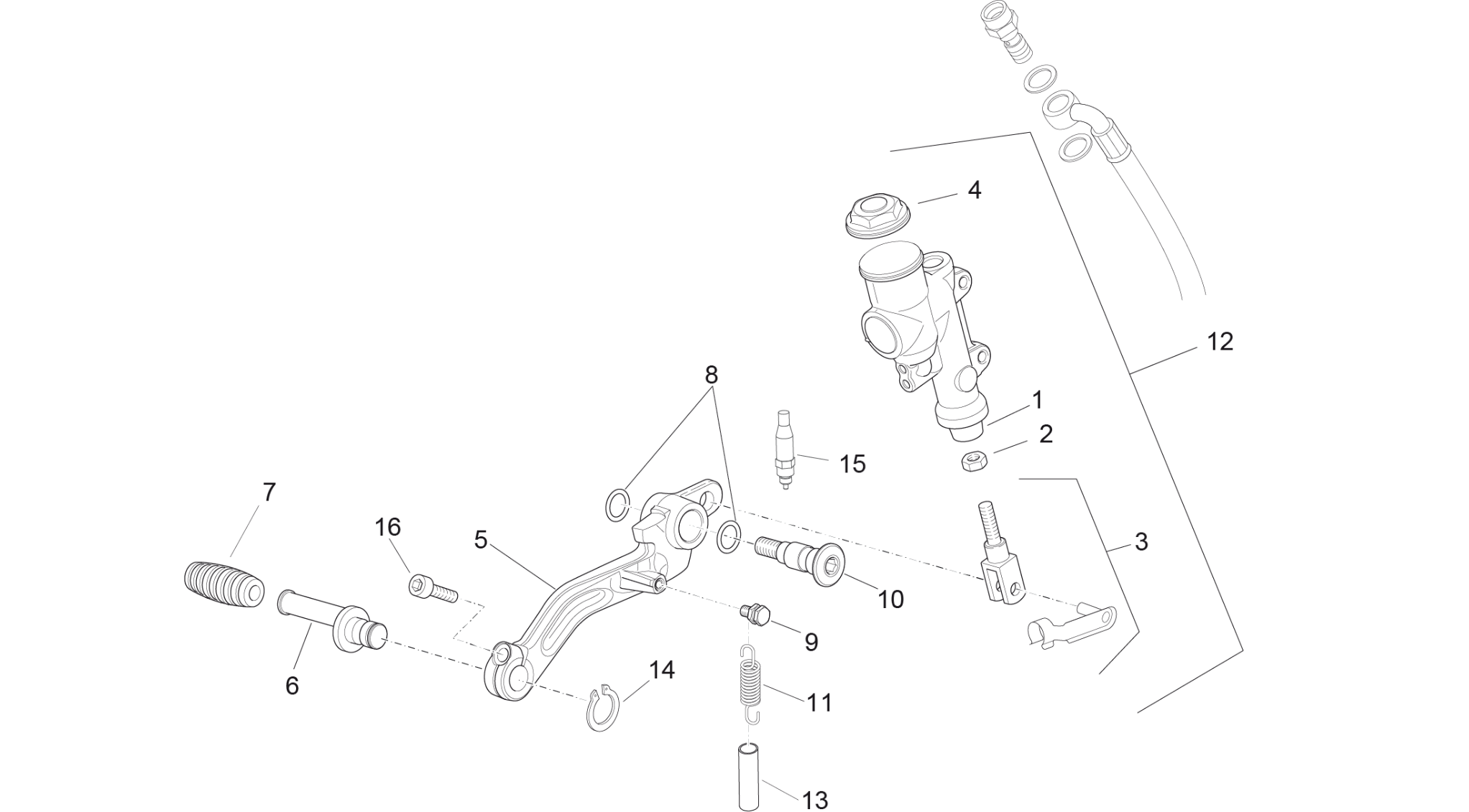 Rear master cylinder