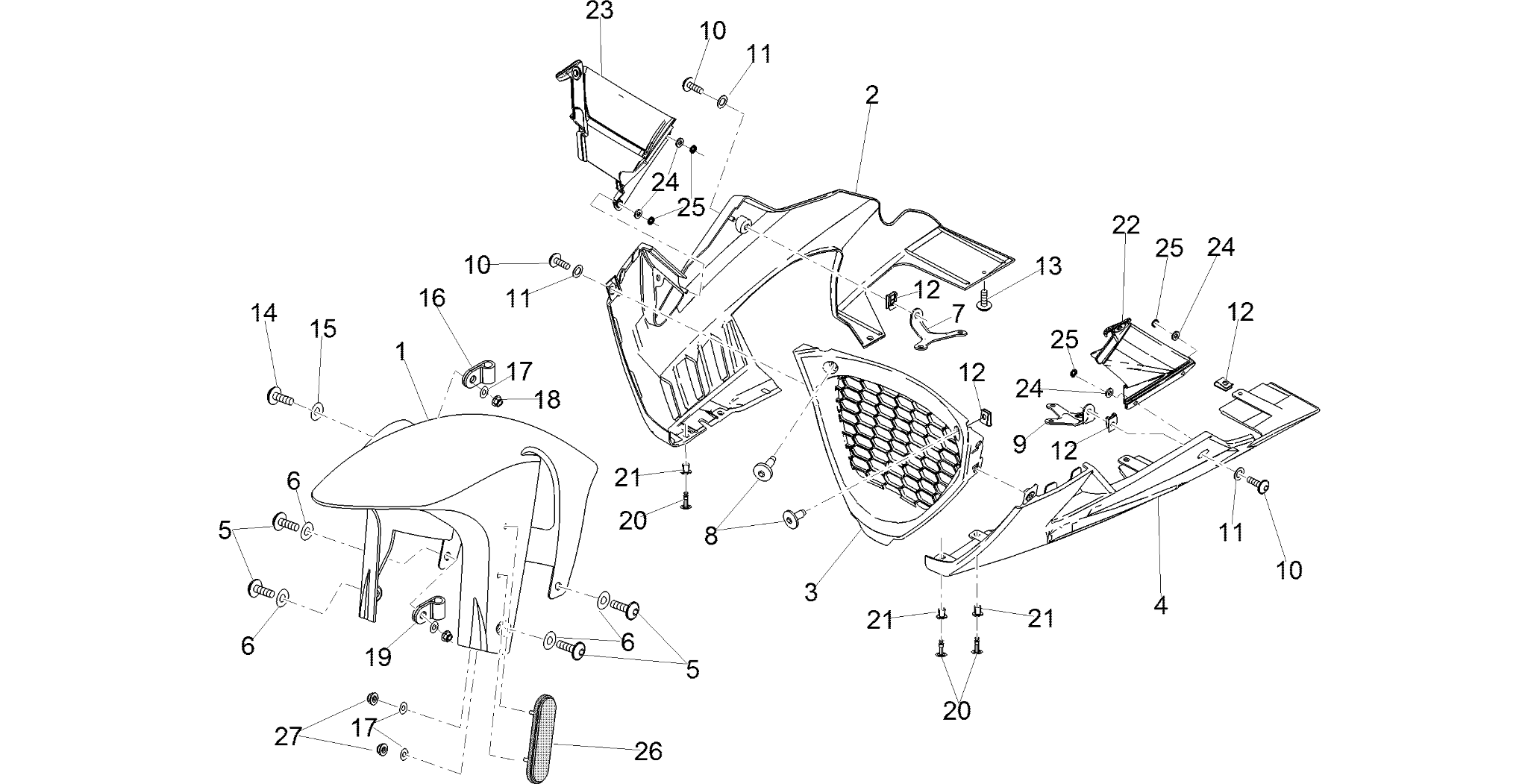 Front mudguard-Pillar