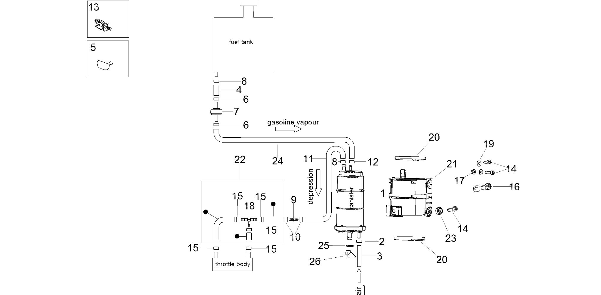 Fuel vapour recover system