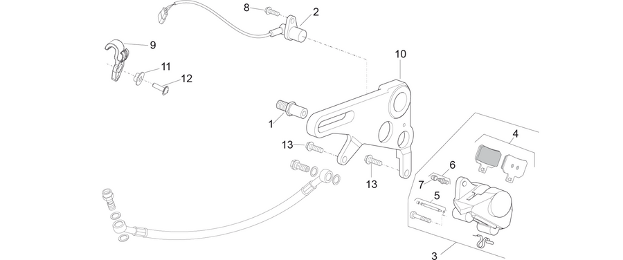 Rear brake caliper