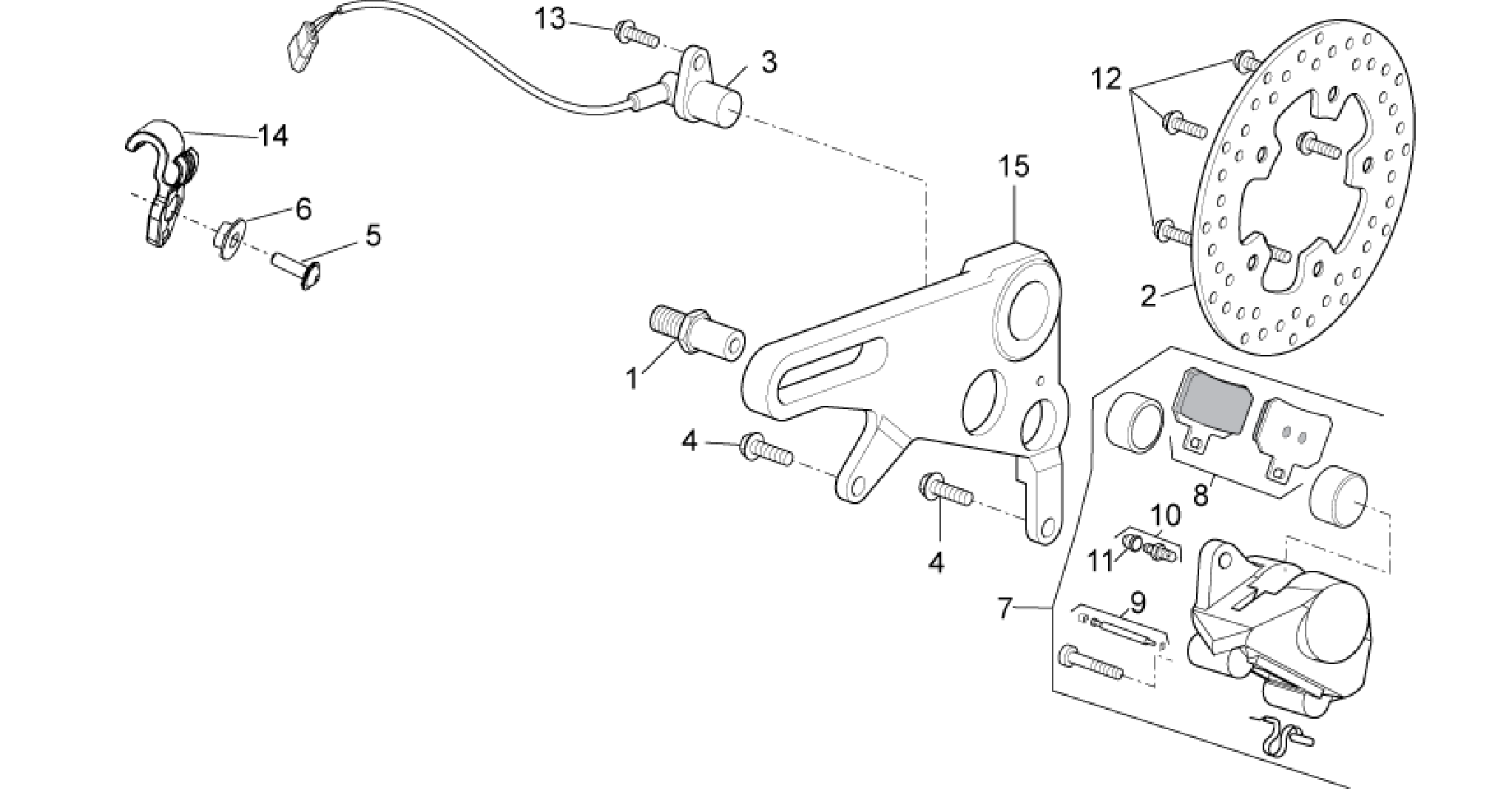 Rear brake caliper