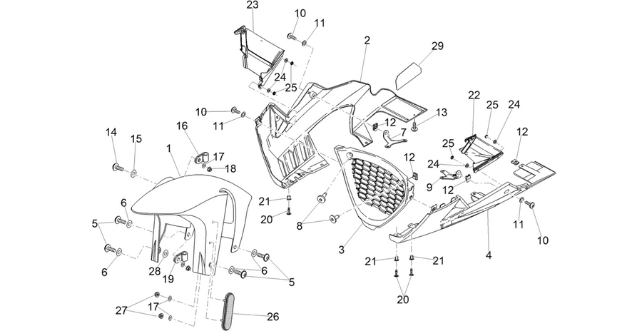Front mudguard-Pillar