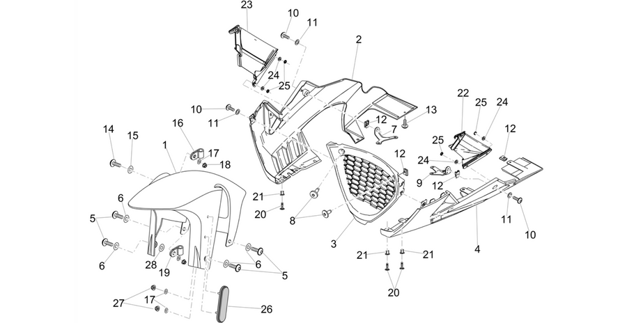 Front mudguard-Pillar