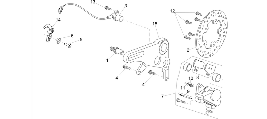 Rear brake caliper