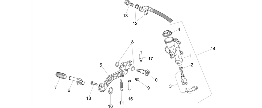Rear master cylinder
