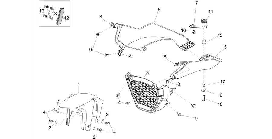 Front mudguard-Pillar