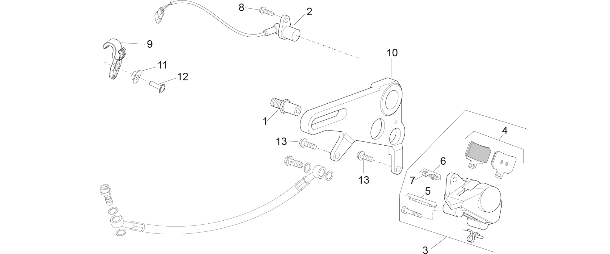 Rear brake caliper