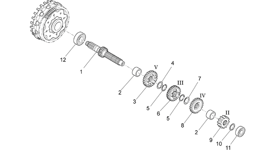 Primary gear shaft