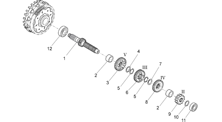 Primary gear shaft