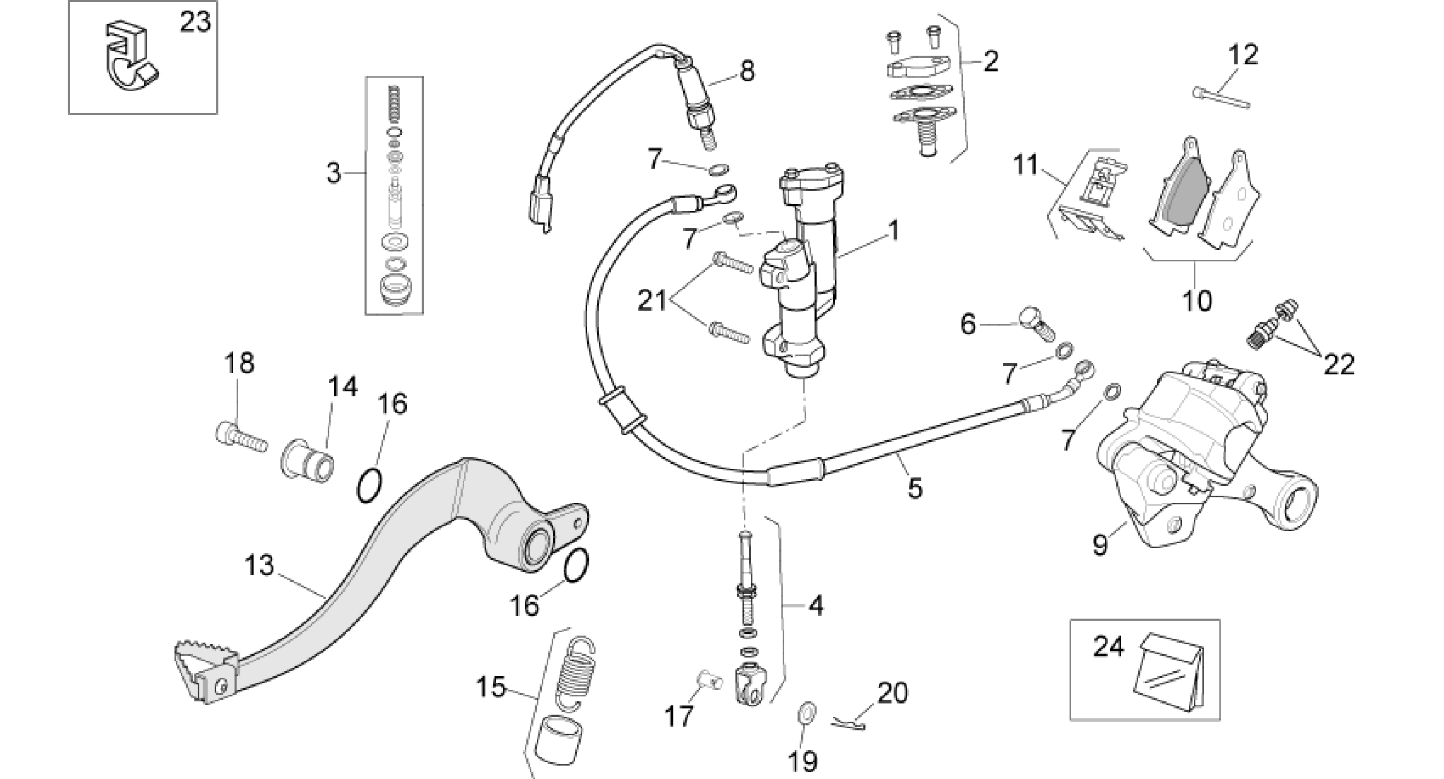 Rear brake system