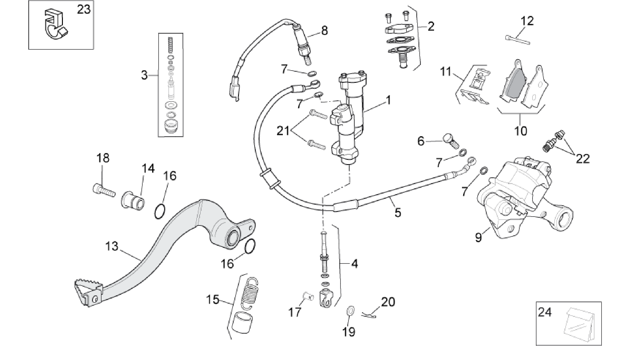 Rear brake system