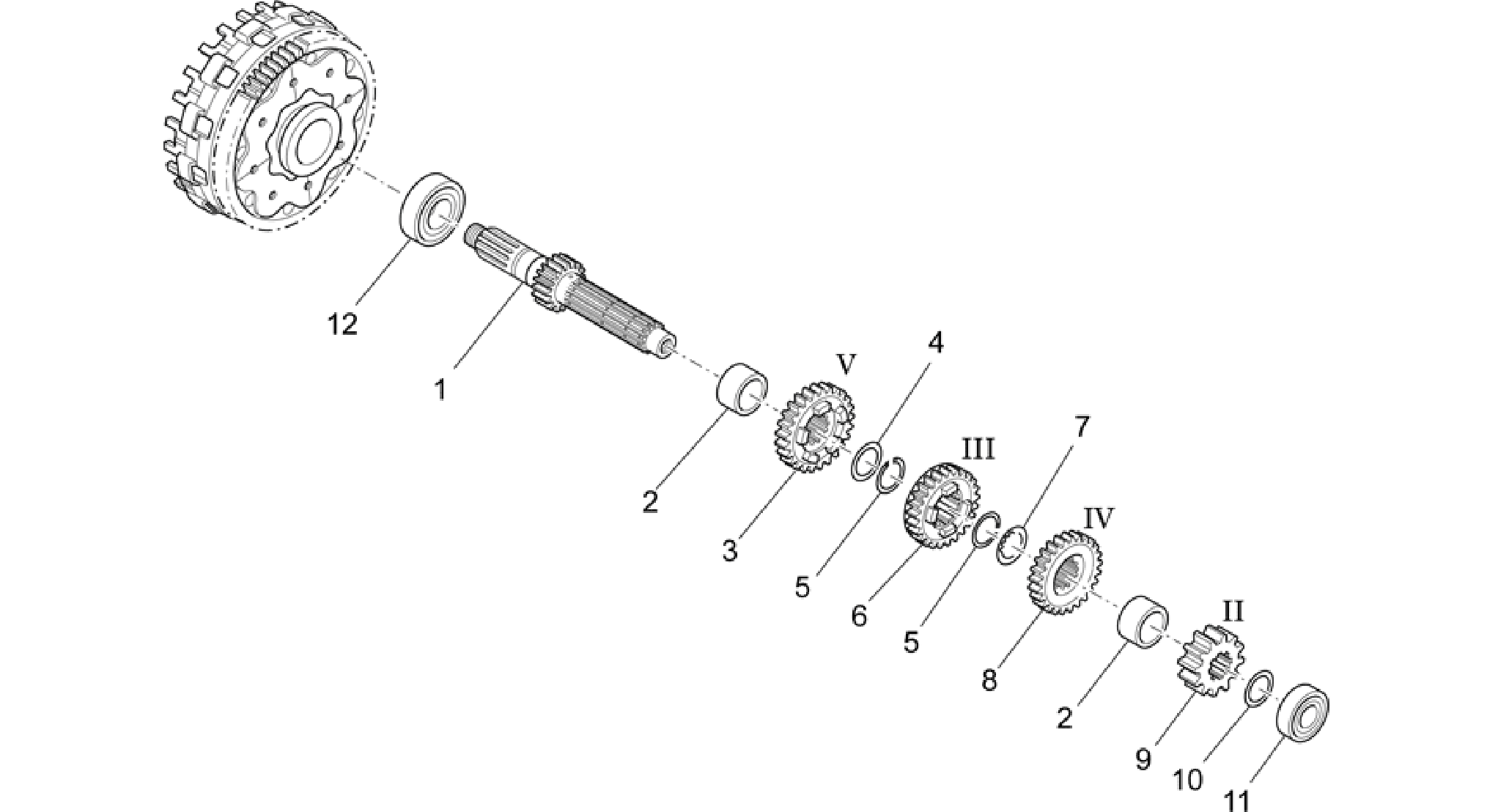 Primary gear shaft