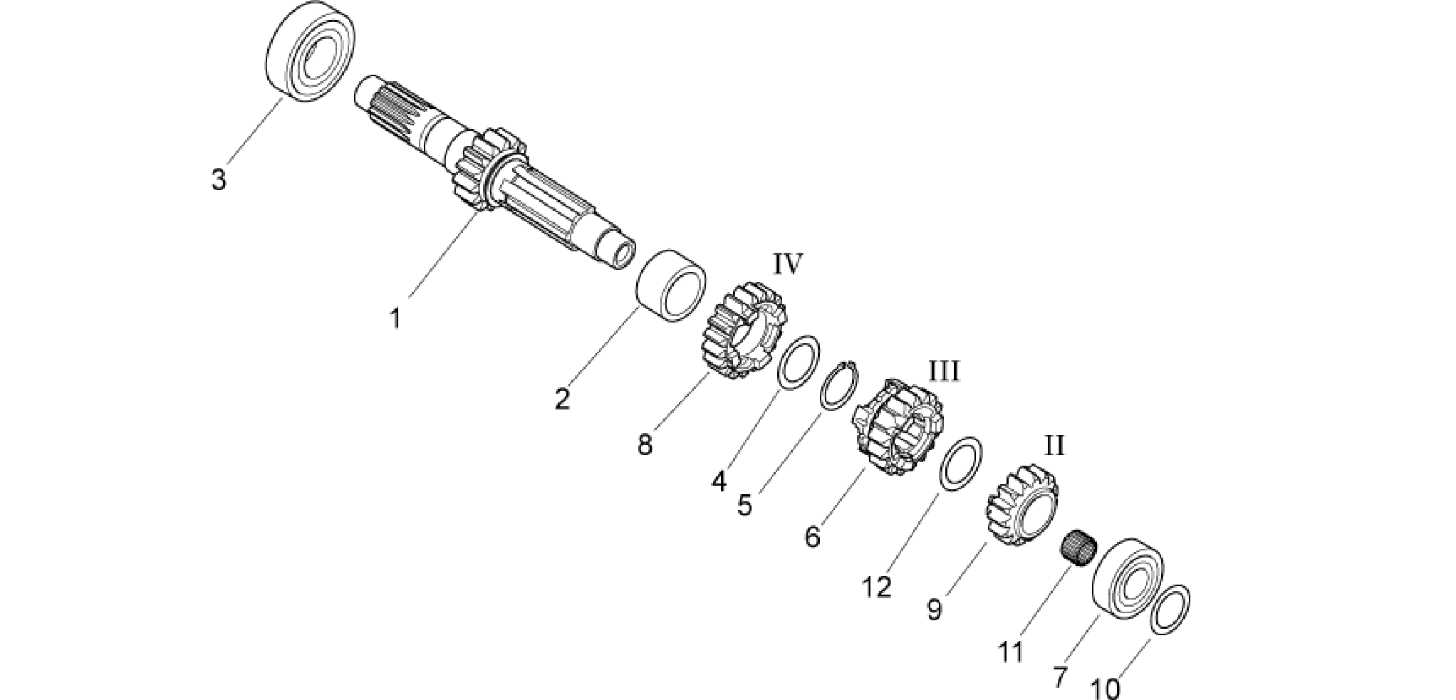 Primary gear shaft