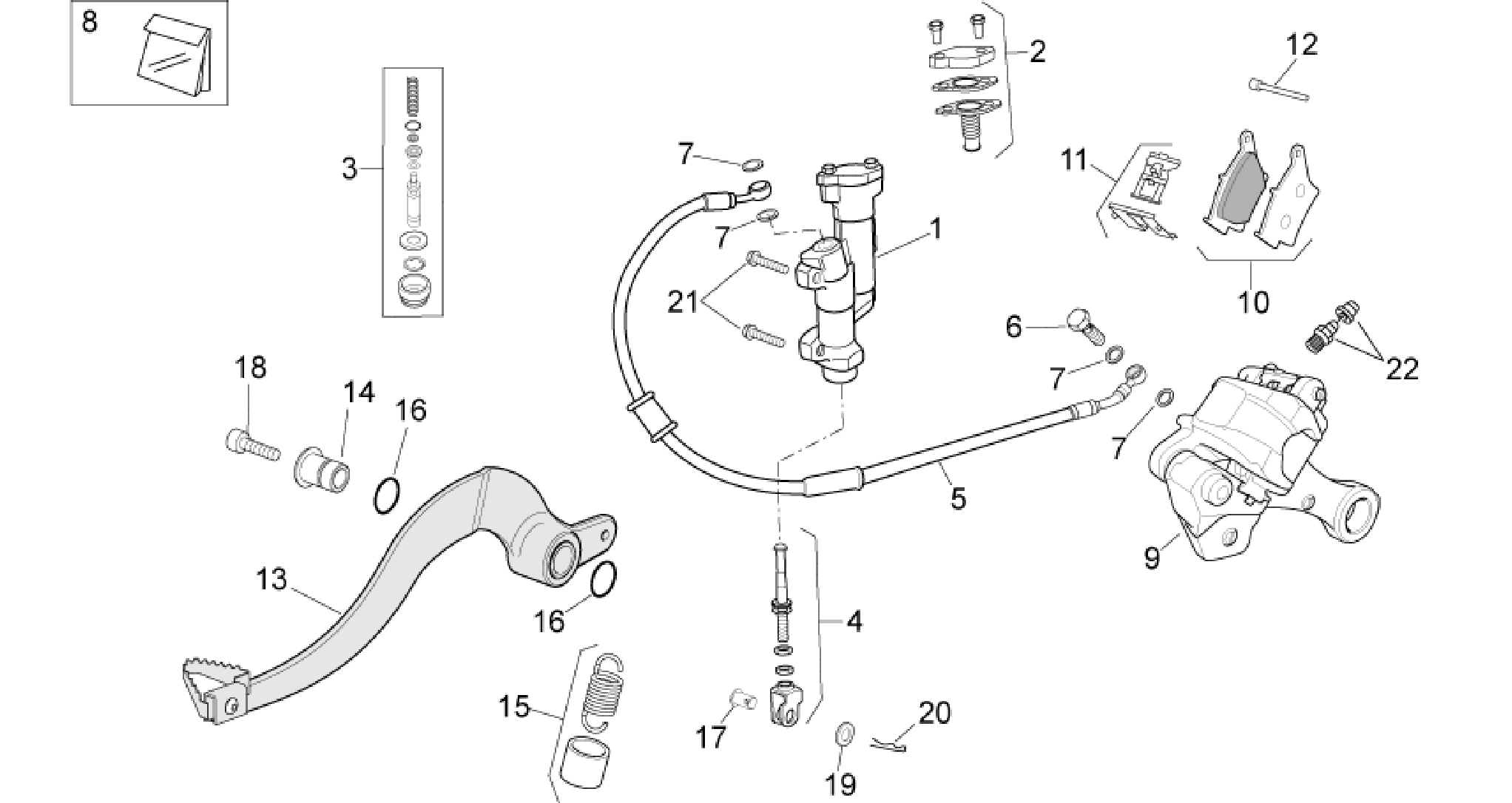 Rear brake system