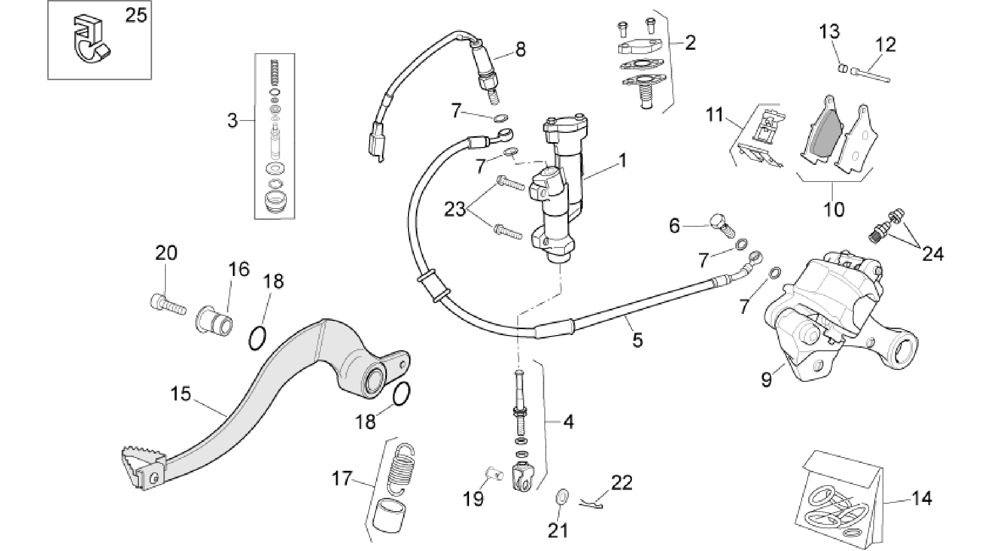 Rear brake system