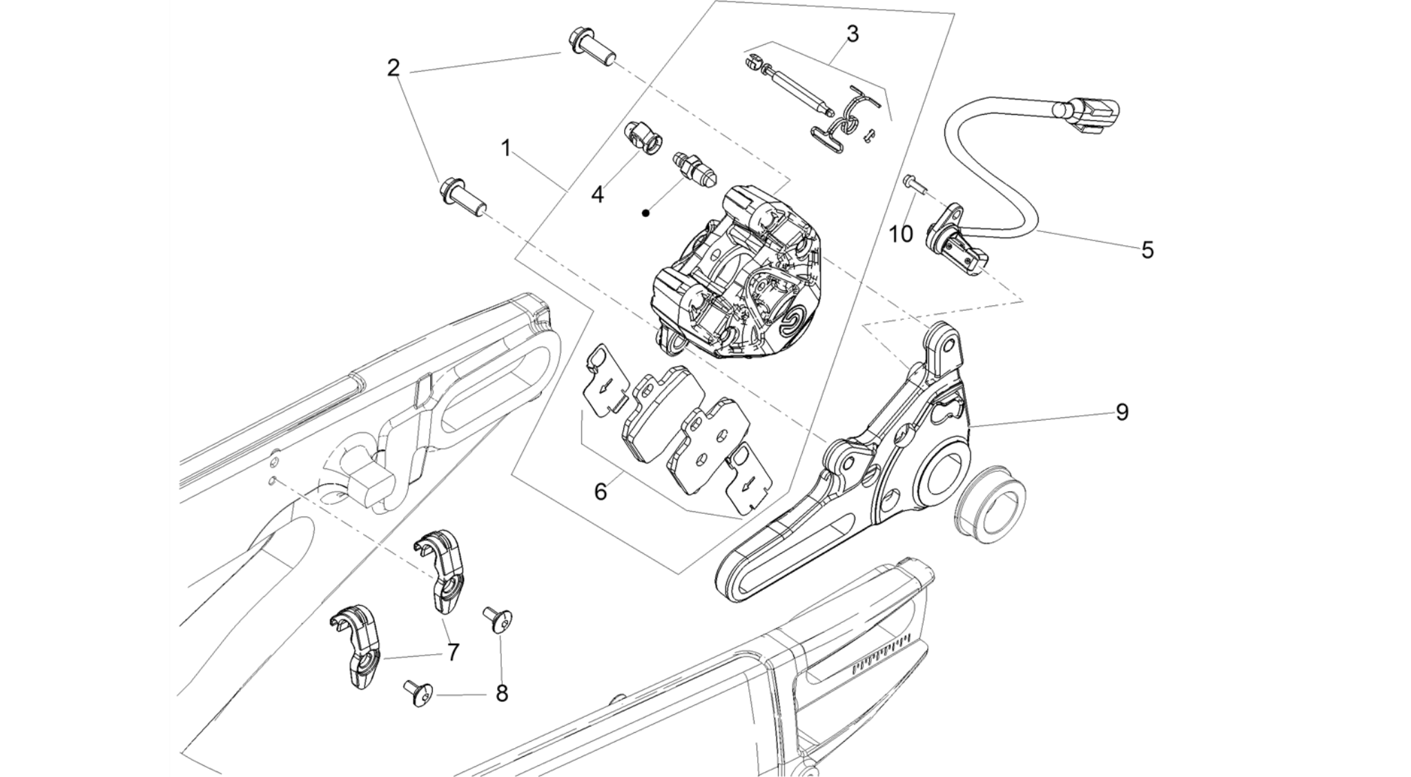 Rear brake caliper