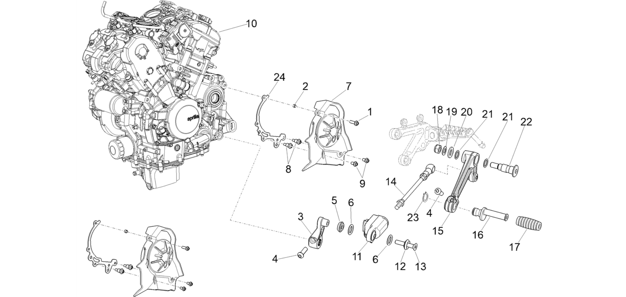 Engine-Completing part-Lever