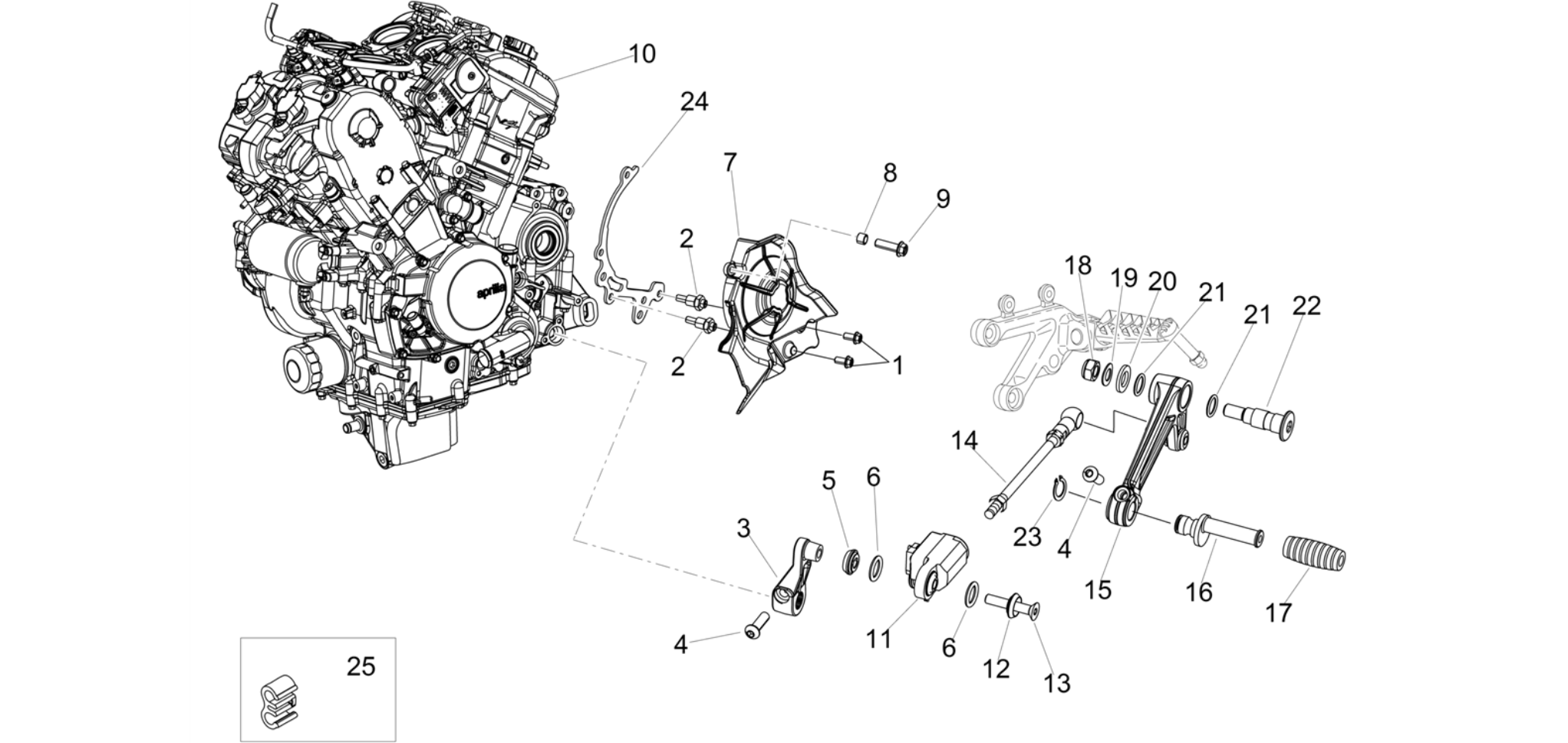Engine-Completing part-Lever