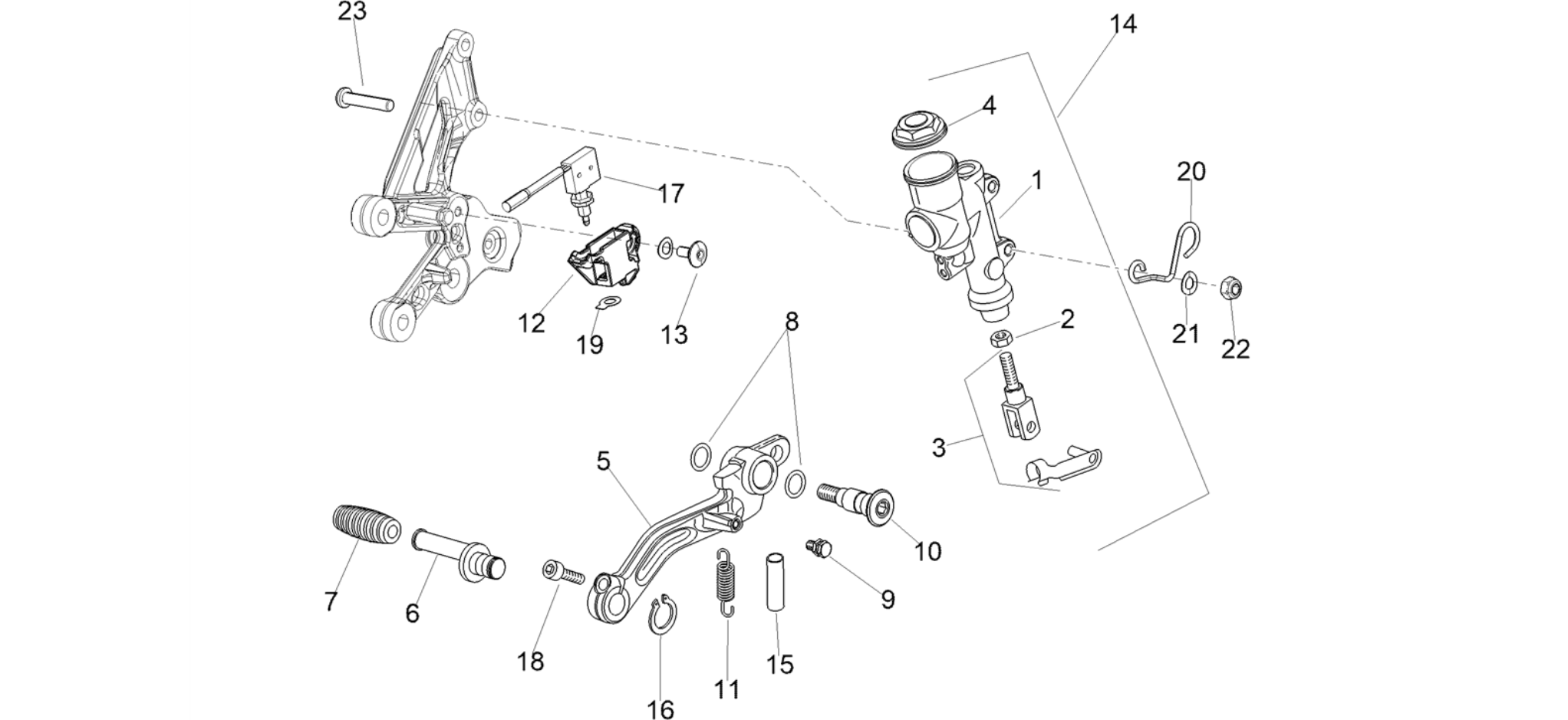 Rear master cylinder