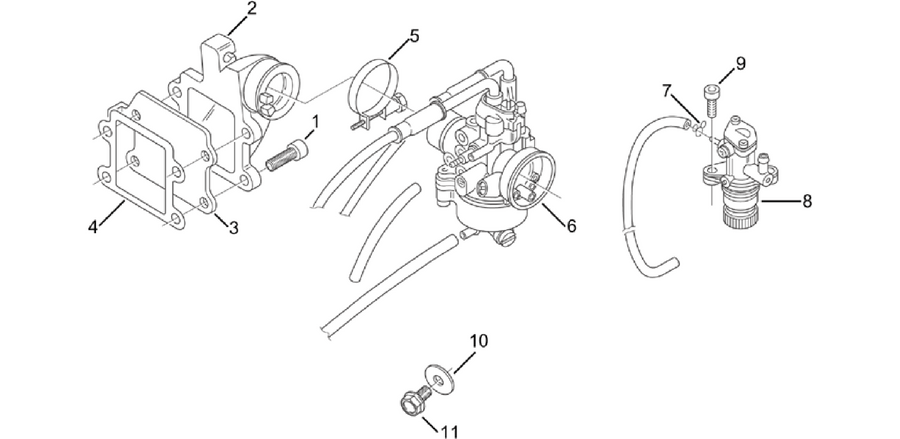 Carburettor - oil pump assy.