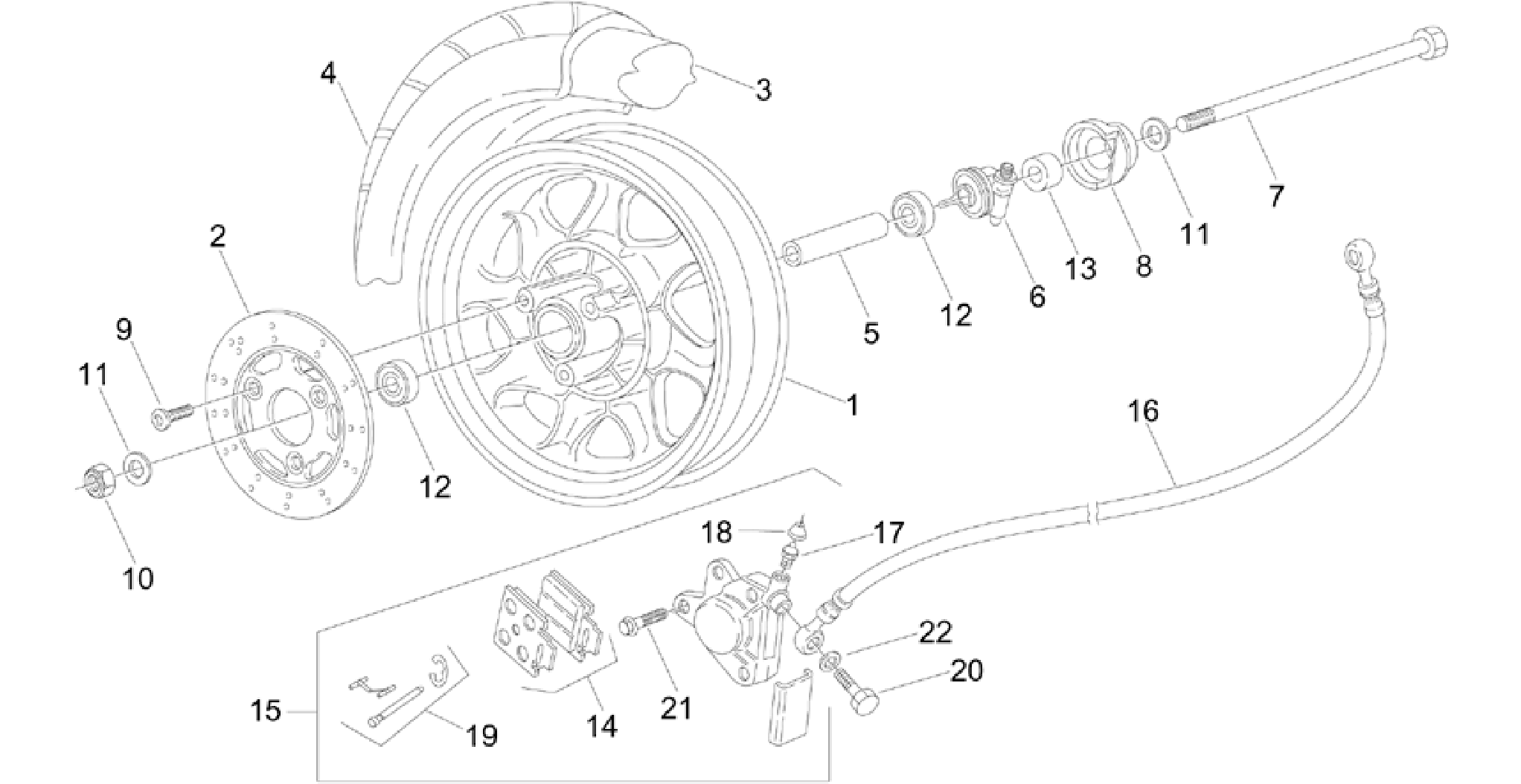 Front wheel - disc brake