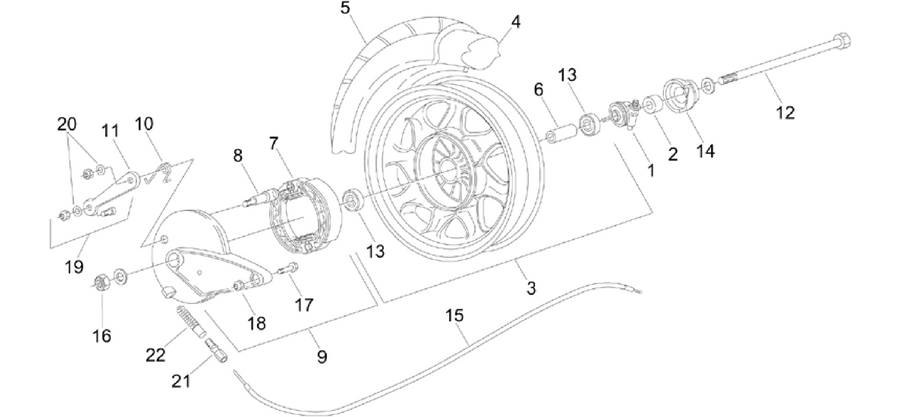 Front wheel - drum brake