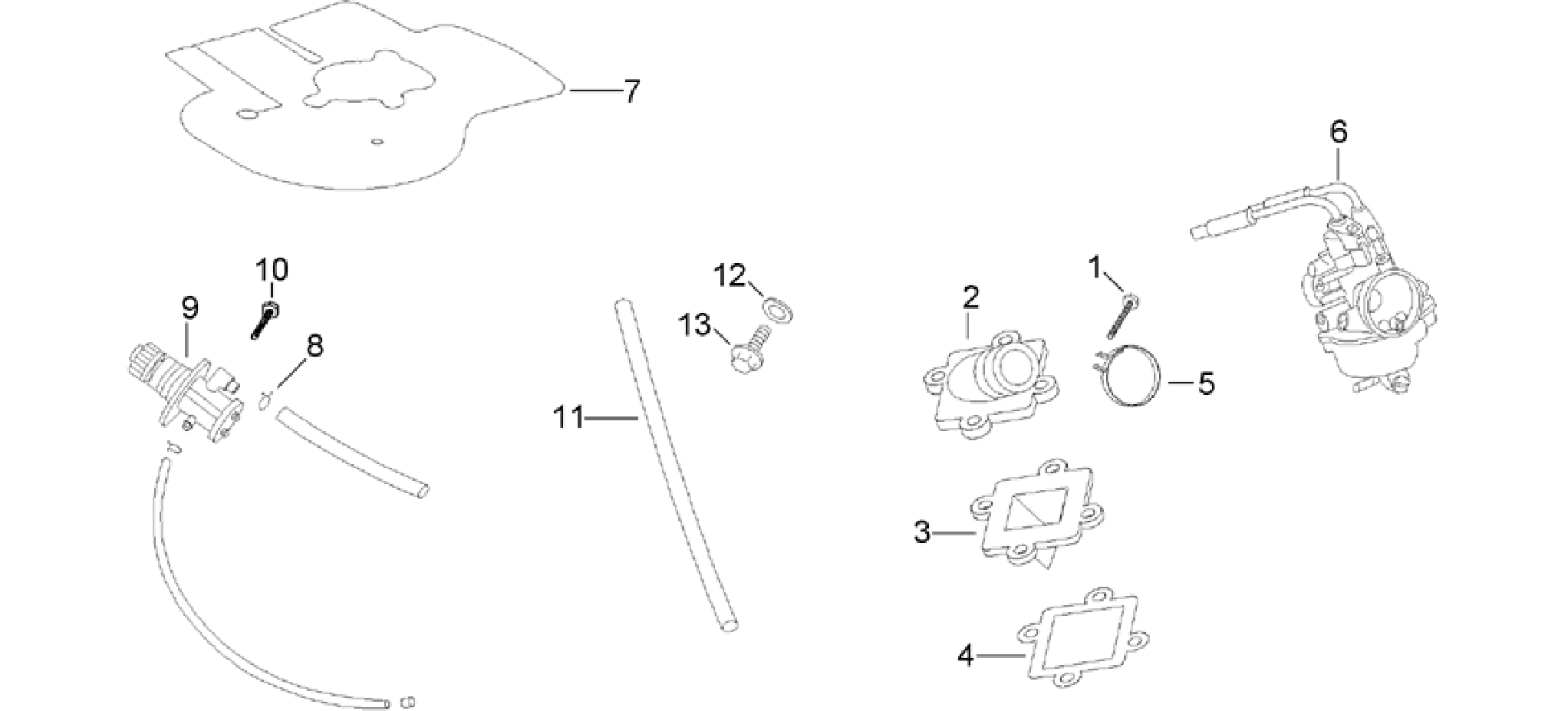 Carburettor - oil pump assy.