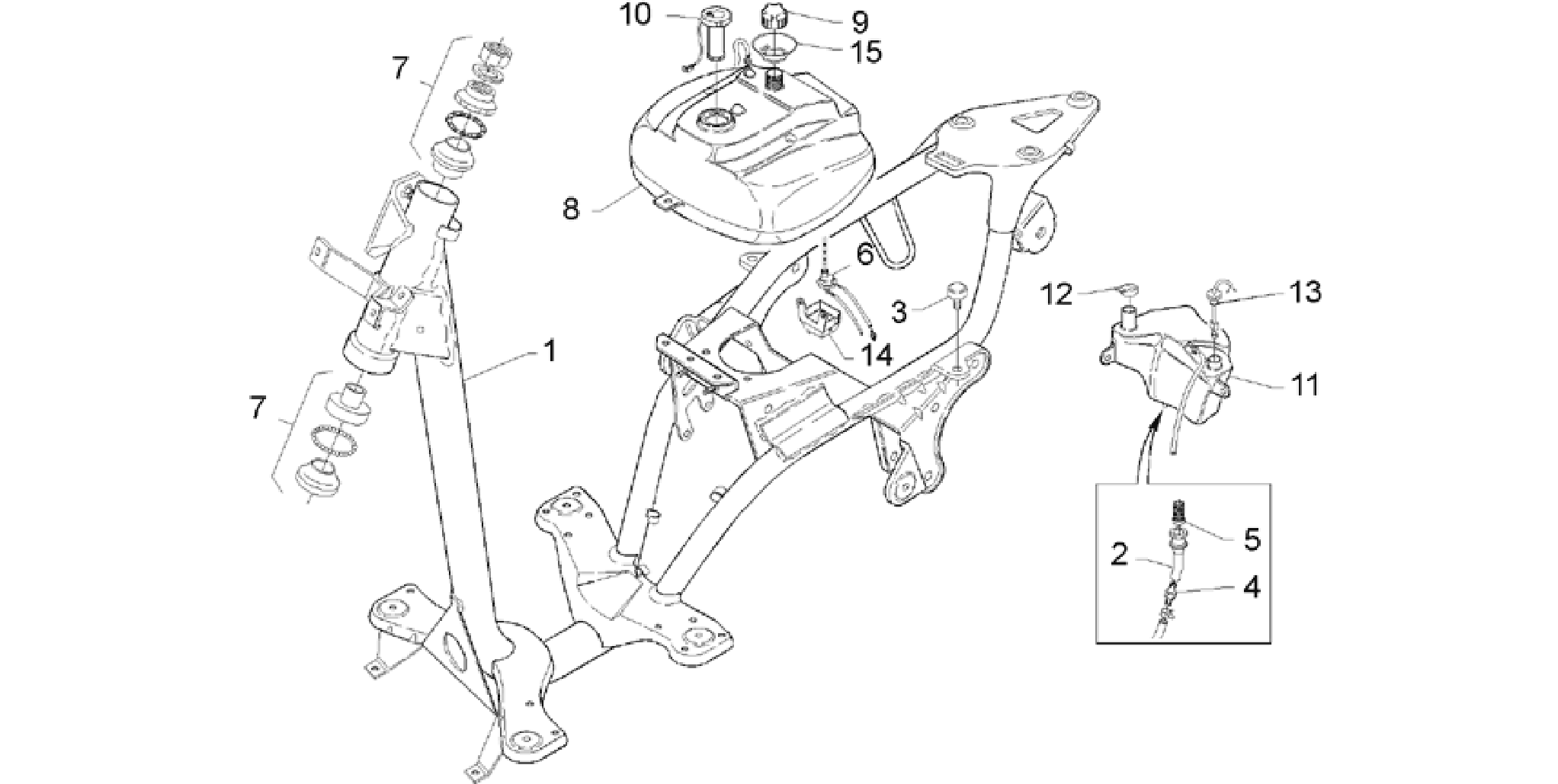 Frame and fuel tank