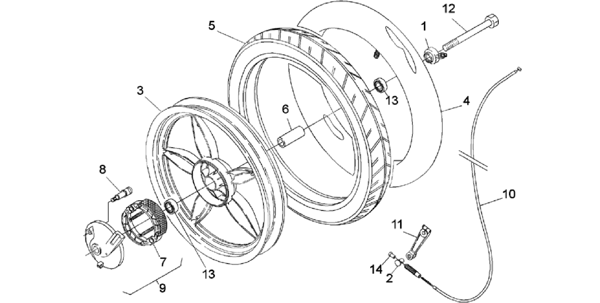 Front wheel - drum brake