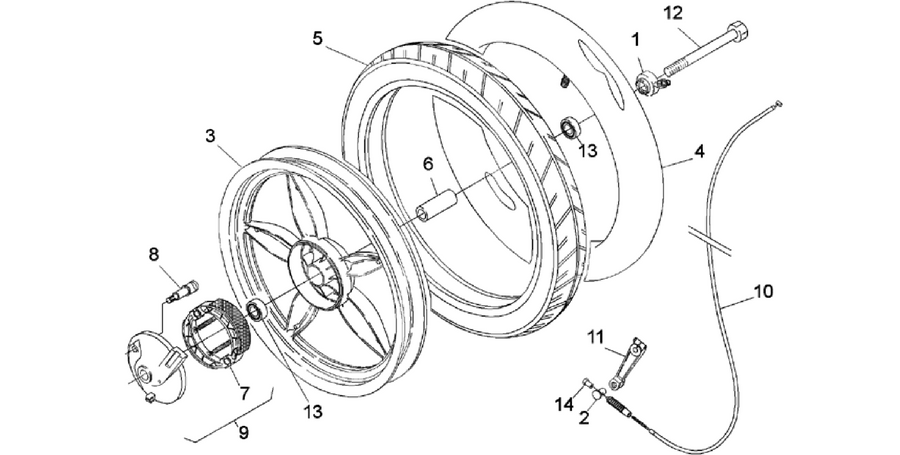 Front wheel - drum brake