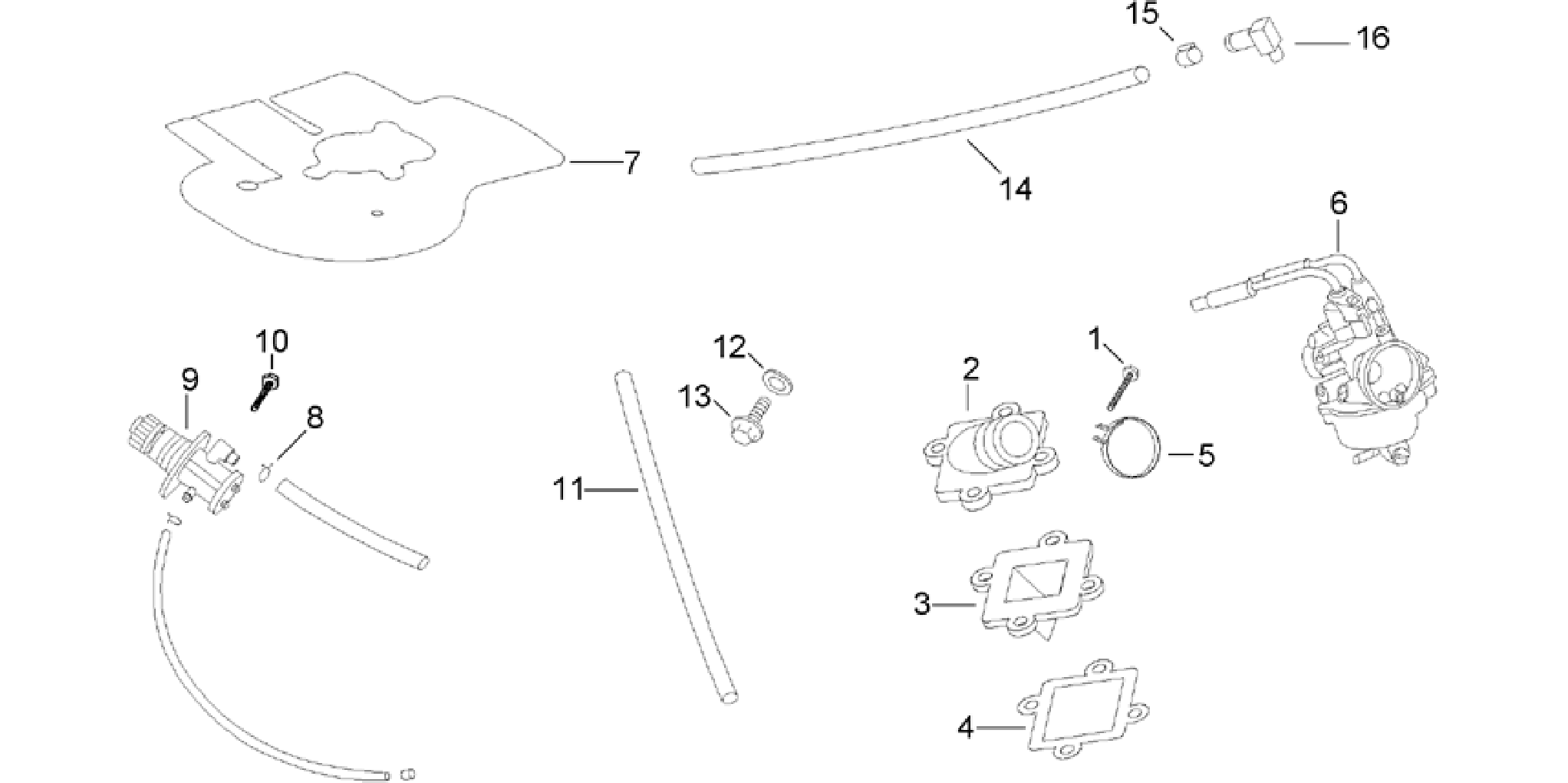Carburettor - oil pump assy.