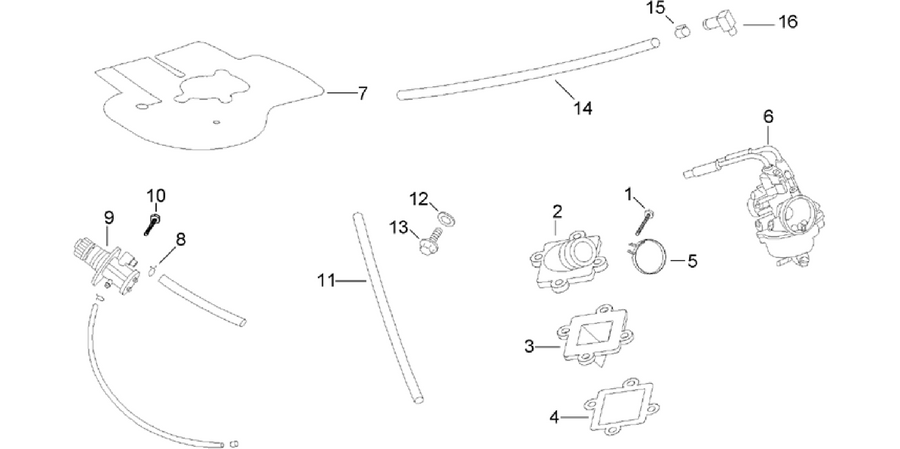 Carburettor - oil pump assy.