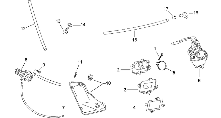 Carburettor - oil pump assy.