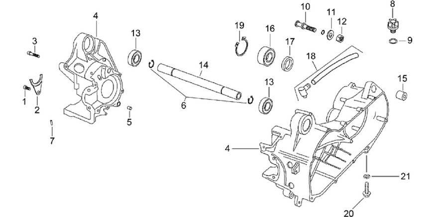 Central crank-case set